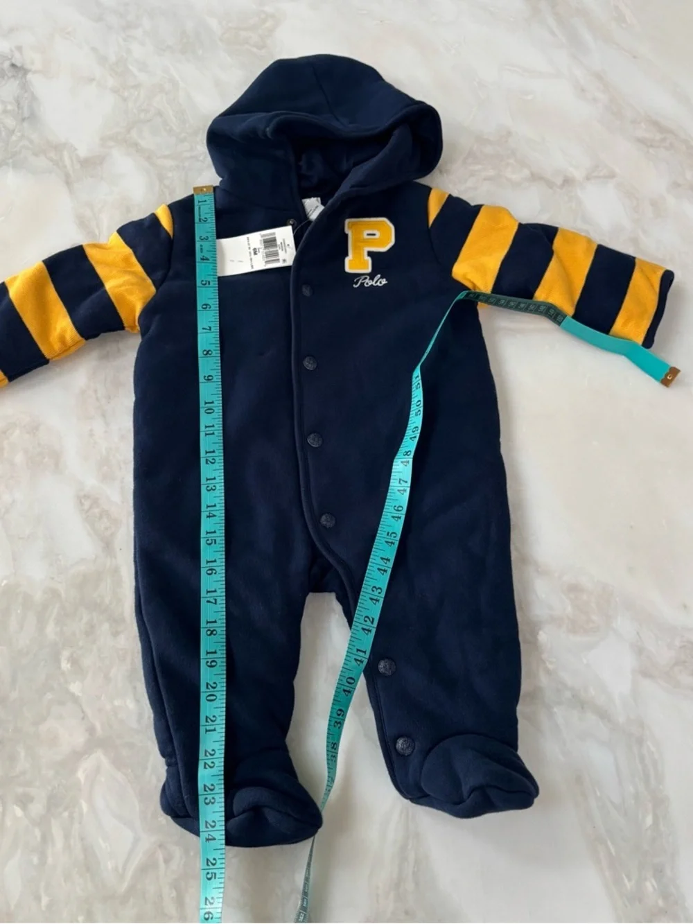 Ralph Lauren Baby Boy Fleece Footed Bunting Size 6 Months New